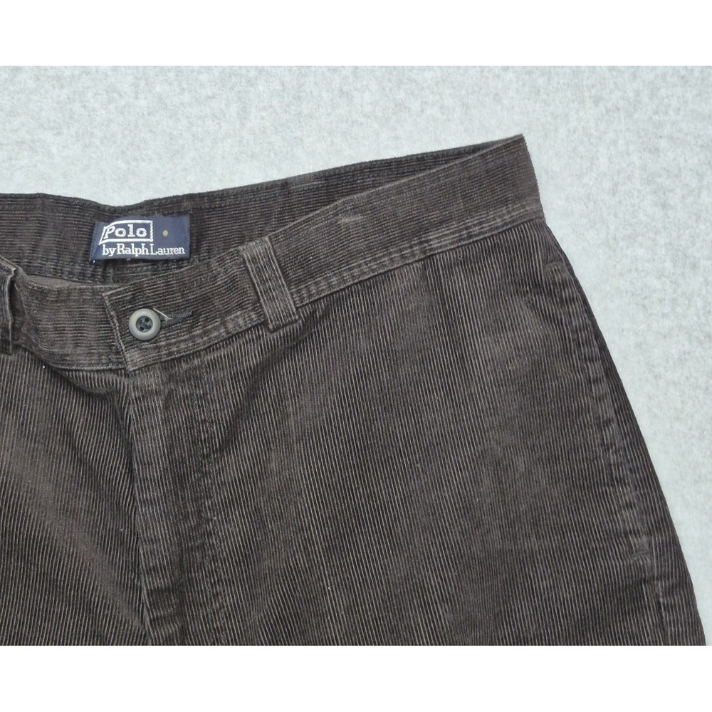 Vintage Polo Ralph Lauren Corduroy Shorts Men 35 Brown Cargo Gorpcore Skater Y2K - Picture 12 of 16